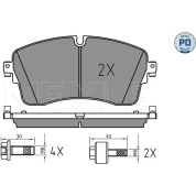 Meyle | Bremsbelagsatz, Scheibenbremse | 025 224 8517/PD