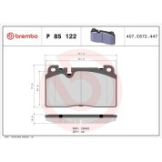 Brembo | Bremsbelagsatz, Scheibenbremse | P 85 122