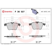 Brembo | Bremsbelagsatz, Scheibenbremse | P 36 027