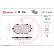 Brembo | Bremsbelagsatz, Scheibenbremse | P 50 148