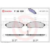 Brembo | Bremsbelagsatz, Scheibenbremse | P 56 059