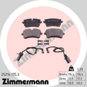 Zimmermann | Bremsbelagsatz, Scheibenbremse | 25214.175.3