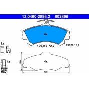 ATE | Bremsbelagsatz, Scheibenbremse | 13.0460-2896.2