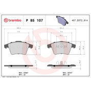 Brembo | Bremsbelagsatz, Scheibenbremse | P 85 107