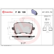 Brembo | Bremsbelagsatz, Scheibenbremse | P 85 109