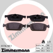 Zimmermann | Bremsbelagsatz, Scheibenbremse | 25736.180.1