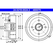 ATE | Bremstrommel | 24.0218-0024.2
