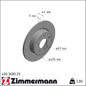 Zimmermann | Bremsscheibe | 400.3680.20