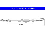 ATE | Seilzug, Feststellbremse | 24.3727-0157.2