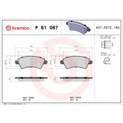 Brembo | Bremsbelagsatz, Scheibenbremse | P 61 067