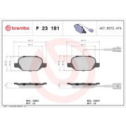 Brembo | Bremsbelagsatz, Scheibenbremse | P 23 181