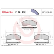 Brembo | Bremsbelagsatz, Scheibenbremse | P 30 012