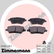 Zimmermann | Bremsbelagsatz, Scheibenbremse | 25134.170.1