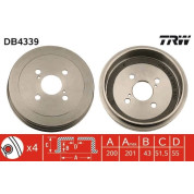 TRW | Bremstrommel | DB4339