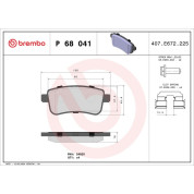 Brembo | Bremsbelagsatz, Scheibenbremse | P 68 041