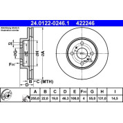 ATE | Bremsscheibe | 24.0122-0246.1