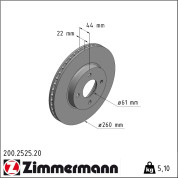 Zimmermann | Bremsscheibe | 200.2525.20