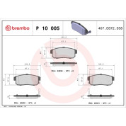 Brembo | Bremsbelagsatz, Scheibenbremse | P 10 005