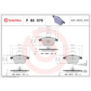 Brembo | Bremsbelagsatz, Scheibenbremse | P 85 079