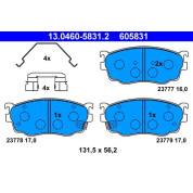 ATE | Bremsbelagsatz, Scheibenbremse | 13.0460-5831.2