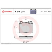 Brembo | Bremsbelagsatz, Scheibenbremse | P 50 018