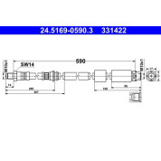 ATE | Bremsschlauch | 24.5169-0590.3