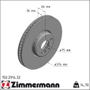 Zimmermann | Bremsscheibe | 150.2914.32