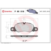 Brembo | Bremsbelagsatz, Scheibenbremse | P 65 018