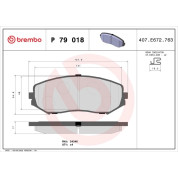 Brembo | Bremsbelagsatz, Scheibenbremse | P 79 018