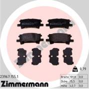 Zimmermann | Bremsbelagsatz, Scheibenbremse | 23967.155.1