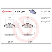 Brembo | Bremsbelagsatz, Scheibenbremse | P 50 080