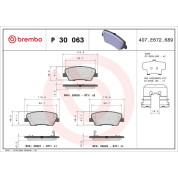 Brembo | Bremsbelagsatz, Scheibenbremse | P 30 063