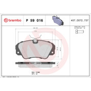 Brembo | Bremsbelagsatz, Scheibenbremse | P 59 016