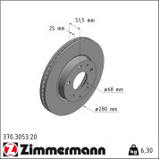 Zimmermann | Bremsscheibe | 370.3053.20