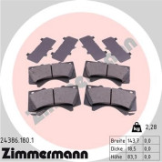 Zimmermann | Bremsbelagsatz, Scheibenbremse | 24386.180.1