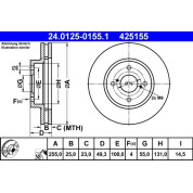 ATE | Bremsscheibe | 24.0125-0155.1