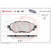 Brembo | Bremsbelagsatz, Scheibenbremse | P 83 167