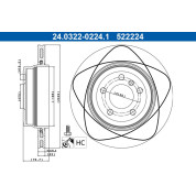 ATE | Bremsscheibe | 24.0322-0224.1