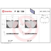 Brembo | Bremsbelagsatz, Scheibenbremse | P 50 139