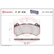 Brembo | Bremsbelagsatz, Scheibenbremse | P 37 018