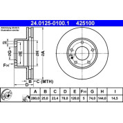 ATE | Bremsscheibe | 24.0125-0100.1