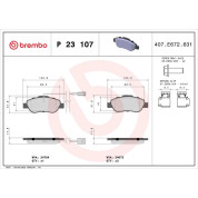 Brembo | Bremsbelagsatz, Scheibenbremse | P 23 107