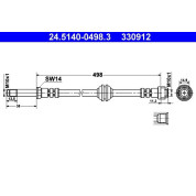 ATE | Bremsschlauch | 24.5140-0498.3