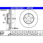 ATE | Bremsscheibe | 24.0128-0140.1