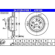 ATE | Bremsscheibe | 24.0128-0169.1