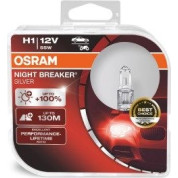 Osram | Glühlampe, Fernscheinwerfer | NIGHT BREAKER® SILVER H1 Duo Box | 64150NBS-HCB