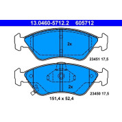 ATE | Bremsbelagsatz, Scheibenbremse | 13.0460-5712.2