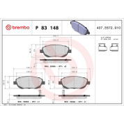 Brembo | Bremsbelagsatz, Scheibenbremse | P 83 148