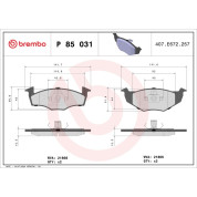 Brembo | Bremsbelagsatz, Scheibenbremse | P 85 031