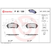 Brembo | Bremsbelagsatz, Scheibenbremse | P 61 120